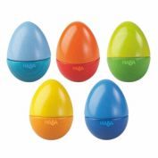 HABA Musical Eggs - 5 Wooden Toy Eggs with Acoustic Sounds  (Made in Germany)