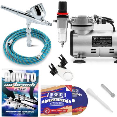 PointZero Multi-purpose Airbrush Kit with Compressor Crafts Hobby Art Cake Decorating