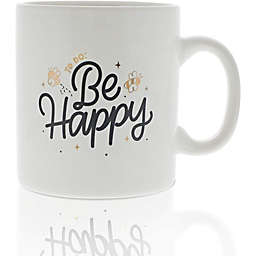 Okuna Outpost Ceramic Coffee Mug, To Do  Be Happy (16 oz, 3.7 x 4.1 Inches)