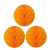 Wrapables 10" Set of 3 Tissue Honeycomb Ball Party Decorations / Orange, Set of 3