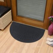 Eview Rubber Doormat Indoor Outdoor Half Round, Black