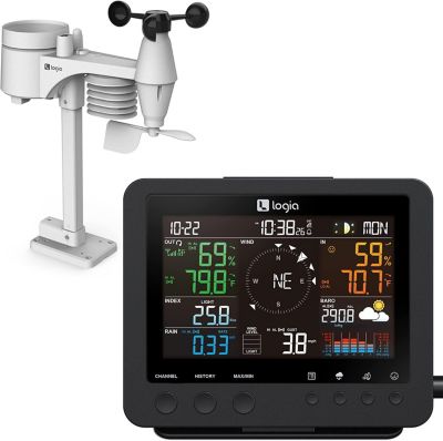 Logia 7-in-1 Weather Station Indoor/Outdoor Weather Monitoring System, Temperature, Rain, Wind Speed & More