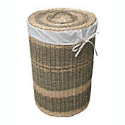 D-Art collection Seagrass and Wicker Woven Handmade Round Laundry Hamper