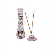 Global Crafts Gift Pack Handmade Jali Soapstone Incense Holder and Sage Incense