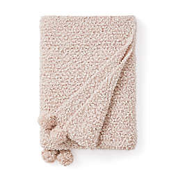 Byourbed Cozy Potato Pom Pom Yarn Knit Throw Blanket - Blush Pink