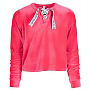 Ideology Big Girls Lace Up Velour Sweatshirt Pink Size X-Large