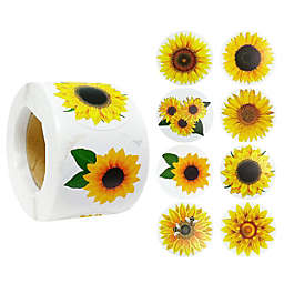 Wrapables 1.5 inch Sunflower Stickers Roll, Sealing Stickers and Labels for Cards, Envelopes, Bags, Gift Boxes, Festive Party Favors (500pcs)