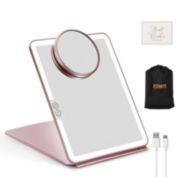 FITNATE 3xMagnifying 32LED Lighted Vanity Makeup Mirrors Touch Screen USB Portable Stand 9.85x7.45x0.78inch