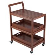 Winsome Albert Kitchen Family Room Entertainment Cart - Walnut Finish