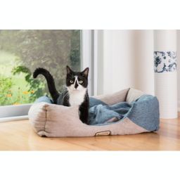 Armarkat Model C47 Cat Bed with Waterproof and Skid-free Base - Navy Blue, Beige