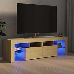 vidaXL TV Cabinet with LED Lights Sonoma Oak 55.1