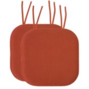 Sweet Home Collection Honeycomb Memory Foam Non-Slip 16" x 16" Chair Cushion Pad with Ties, Rust, 2 Pack