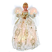 Ivory and Gold Angel Lighted Christmas Tree Topper Decoration 12 Inch UL2214 New