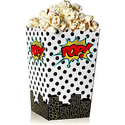 Blue Panda Polka Dot Popcorn Boxes for Comic Book Hero Party (3.7 x 7.7 x 3.7 In, 100 Pack)