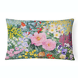 Caroline's Treasures Winter Floral by Anne Searle Canvas Fabric Decorative Pillow 12 x 16