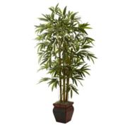 Nearly Natural 5.5' Artificial Bamboo Plant with Decorative Planter