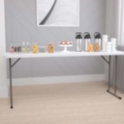 Flash Furniture Kathryn 6-Foot Granite White Plastic Folding Training Table