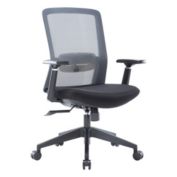 LeisureMod Ingram Modern  Office Task Chair with adjustable armrests - Grey