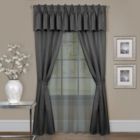 Alternate image 0 for Kate Aurora Complete 6 Piece Attached Custom Jacquard & Sheer Window Curtain Set - 63 in. Long - Charcoal