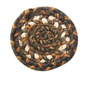 Home Spice Decor 4" Coaster Round Kilimanjaro Jute Braided Accessories, Set of 8