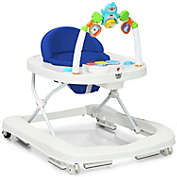 Slickblue 2-in-1 Foldable Baby Walker with Adjustable Heights-Blue