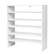 Slickblue 3 Pieces 31-Inch Stackable Multi-Shape Shoe Rack-White