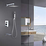 Bath, Kitchen & Basic Wall Mounted Square Rainfall Pressure Balanced Shower System with Rough