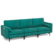 Slickblue 3-Seat Sofa Sectional with Side Storage Pocket and Metal Leg-3-Seat