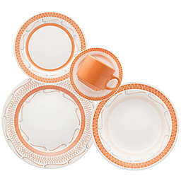 Oxford Donna Tangerine 20 Pieces Dinnerware Set Service for 4
