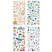 Wrapables 3D Epoxy Stickers for Scrapbooking, (4 Sheets) / Marine/ Cats/ Space