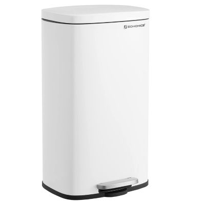Songmics Kitchen Garbage Trash Can 13.2 Gallons White