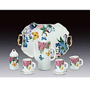 Miniature Porcelain 10 Piece Tea Set with Butterfly Pattern New