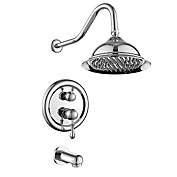 Infinity Merch 8 inches Square Rain Shower Head and Faucet in Silver
