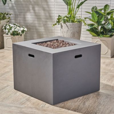 Contemporary Home Living 31.25" Gray Contemporary Outdoor Patio Square Fire Pit