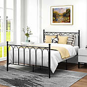 Yuda Full Size Bed Frame with Classic Headboard Metal Bed Frame Under Bed Storage Mattress