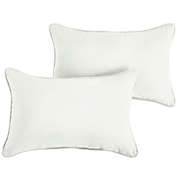 Outdoor Living and Style Set of 2 Sunbrella Natural Ivory Corded Rectangular Indoor/Outdoor Lumbar Throw Pillows, 20"