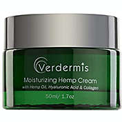Verdermis Moisturizing Hemp Cream with Hemp Oil, Hyaluronic Acid, Collagen, Omega 3,6 Vitamins, and Peptides. For Optimal Hydration Day and Night 24/7