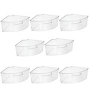 mDesign Lazy Susan Kitchen Food Storage Organizer Bin, 1/4 Wedge, 8 Pack