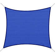 Outsunny 20&#39; x 16&#39; Rectangle Sun Sail Shade Canopy Shade Sail Cloth for Outdoor Patio Deck Yard,  Blue