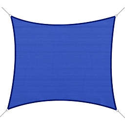 Outsunny 20' x 16' Rectangle Sun Sail Shade Canopy Shade Sail Cloth for Outdoor Patio Deck Yard,  Blue