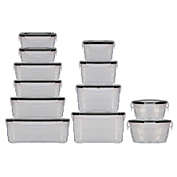 Lexi Home Airtight Plastic Food Containers - 24 Pcs Set Black Lids