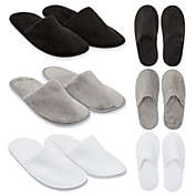Juvale Disposable Closed Toe Slippers for Guests, Women US Size 12 , Men Size 11 (3 Colors, 12 Pairs)