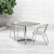 Emma and Oliver 31.5" Square Aluminum Indoor-Outdoor Table