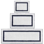 mDesign Soft Cotton Spa Mat Rug for Bathroom, Varied Sizes, Set of 3