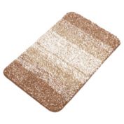 PiccoCasa 1 Piece Polyester Bathroom Mat, Non Slip Soft Bath Mats Rugs, Machine Washable, Gradient Brown 31.50"x19.69"(L*W)