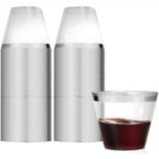 Stock Your Home Clear Plastic Disposable party Cups, 100 Pack, 9oz
