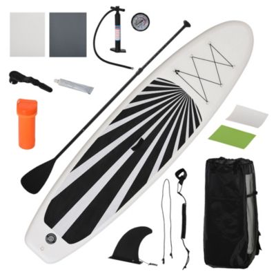 Soozier Inflatable Stand Up Paddle Board Ultra-Light SUP with Non-Slip Deck Pad, Premium Accessories, Waterproof Bag, Safety Leash and Hand Pump for Surfing, Touring, Yoga and Fishing, Black
