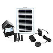 Sunnydaze Outdoor Solar Powered Water Pump and Panel Kit with Battery Pack and LED Light - 65 GPH - 78"
