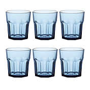 EAST CREEK Double Old Fashioned Glasses Beverage Glass Cup,Colored Tumblers and Water Glasses, Set of 6 (Navy Blue, Small)