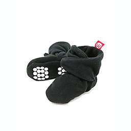 Wrapables Fleece Baby Booties with Anti-Skid Bottoms / Black / 12-18 M
